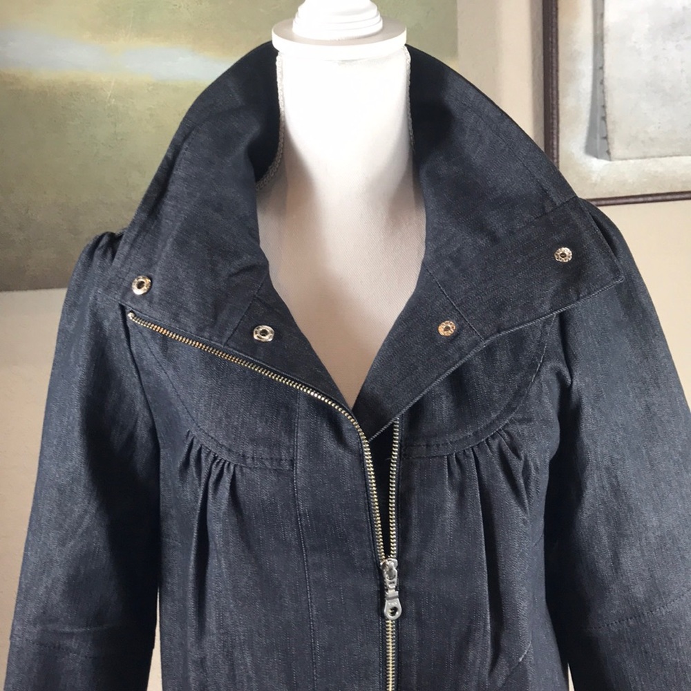 Willi Smith Indigo Denim jacket front zipper sz M